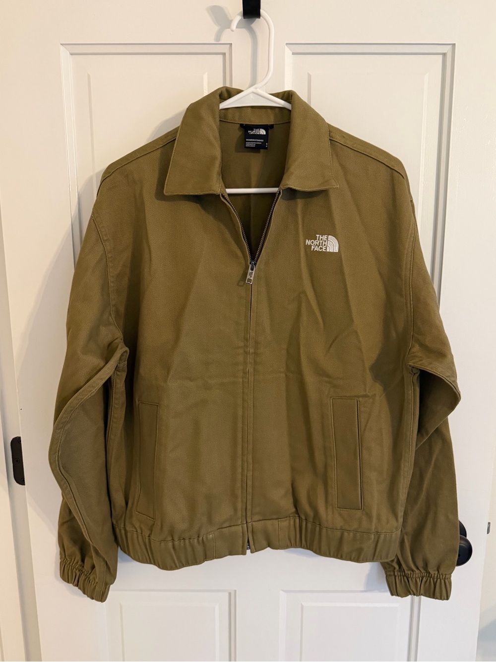 The North Face Women’s Twill Collared Jacket Olive Green Cotton Small